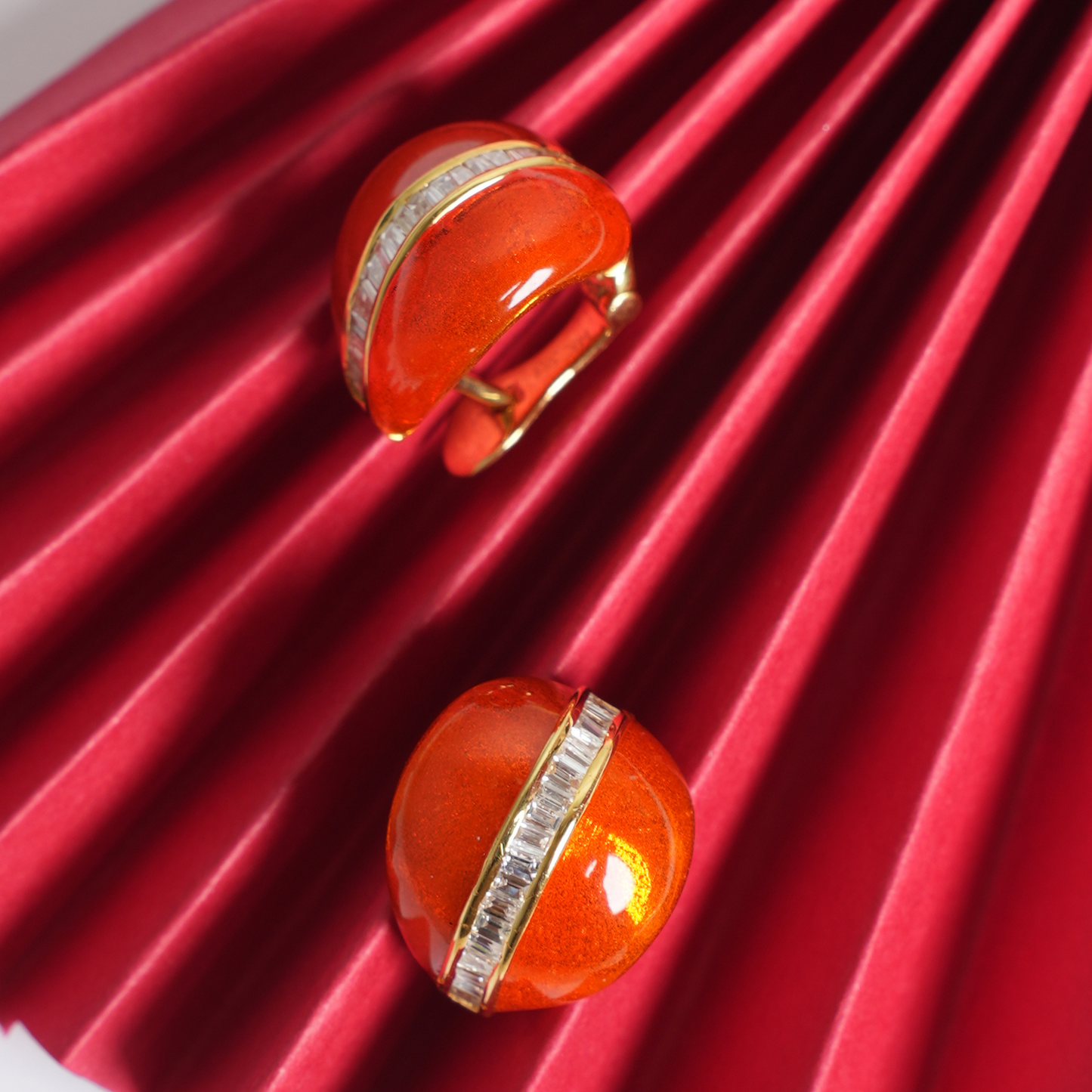 Peach Diamond Earrings