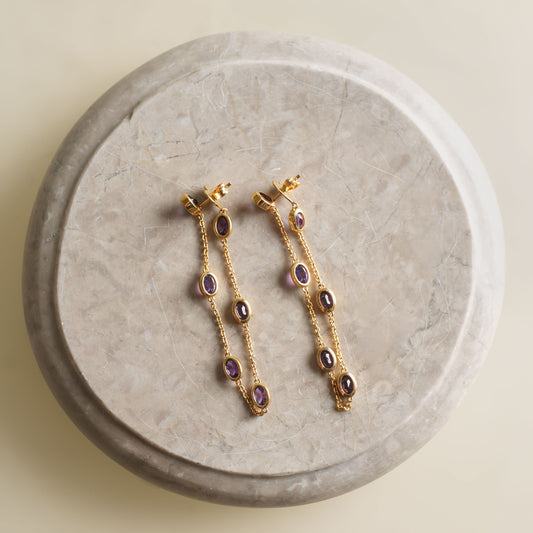 Fleur Chain Stud Earrings