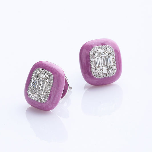 Blackcurrant Diamond Studs