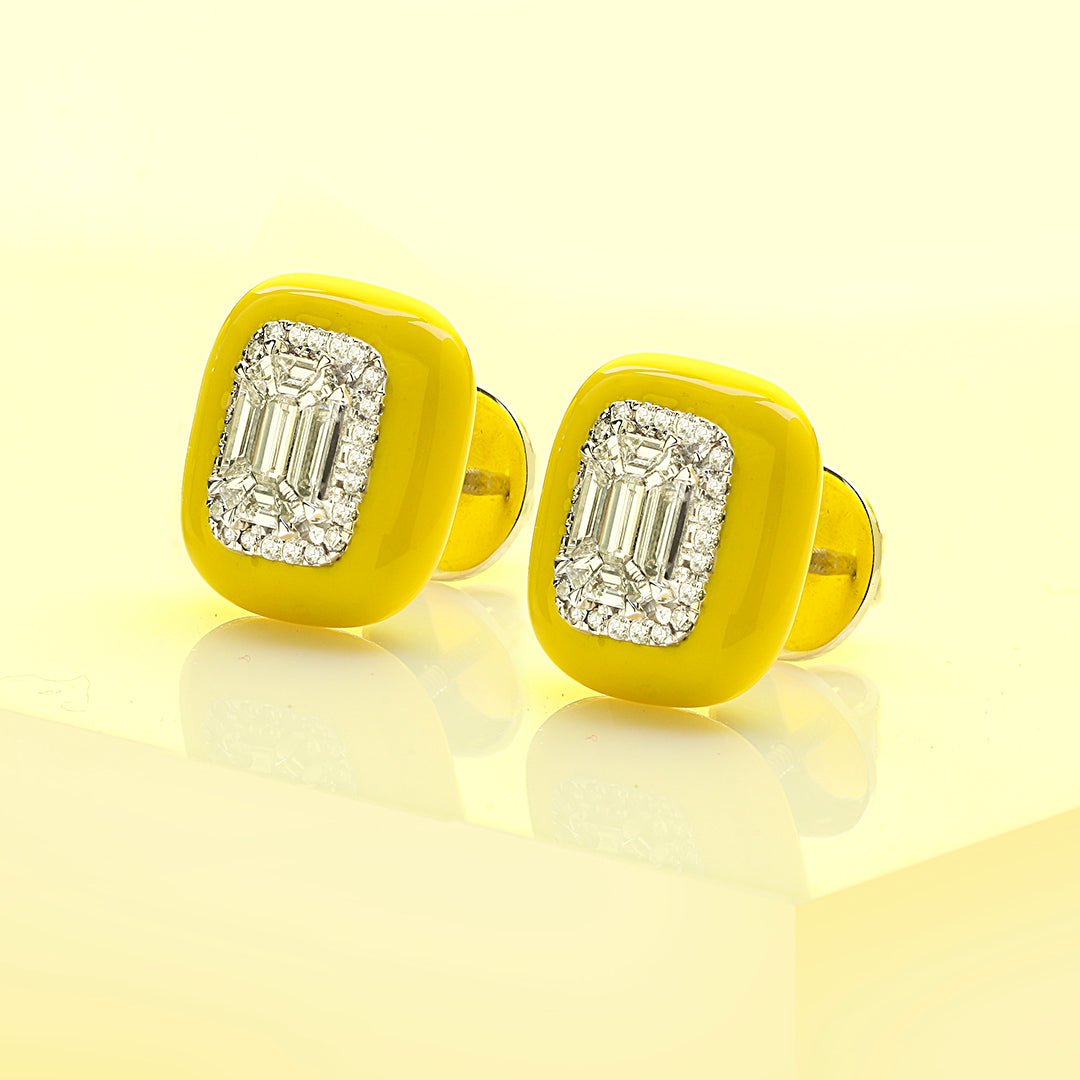 Lemon Diamond Studs