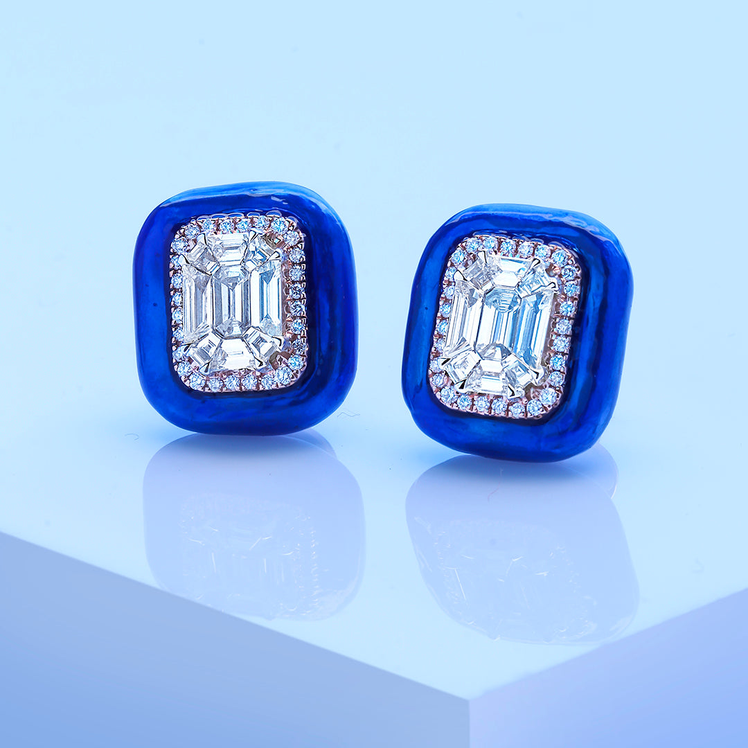 Blueberry Diamond Studs